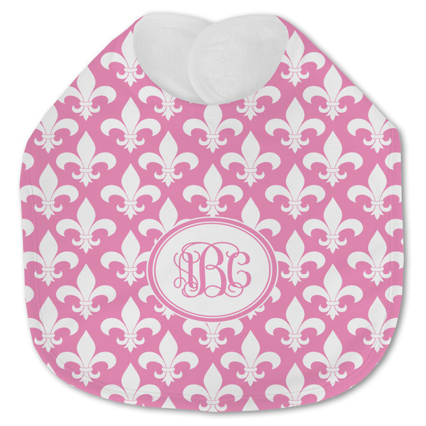 Custom Fleur De Lis Jersey Knit Baby Bib w/ Monogram
