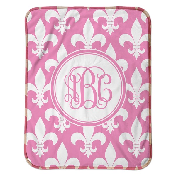 Fleur De Lis Baby Sherpa Blanket - Flat
