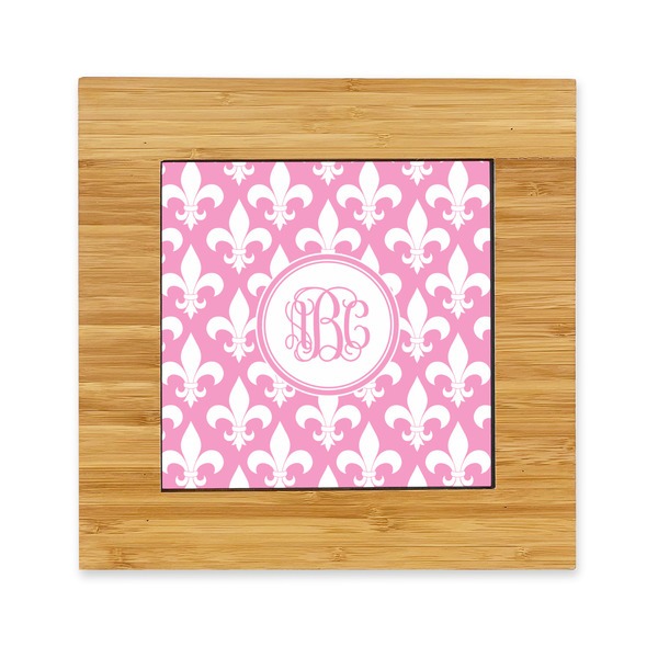 Custom Fleur De Lis Bamboo Trivet with Ceramic Tile Insert (Personalized)