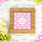 Fleur De Lis Bamboo Trivet with 6" Tile - LIFESTYLE