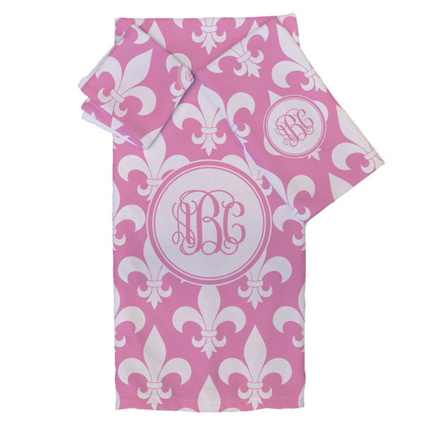 Custom Fleur De Lis Bath Towel Set - 3 Pcs (Personalized)