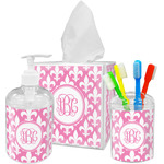 Fleur De Lis Acrylic Bathroom Accessories Set w/ Monogram