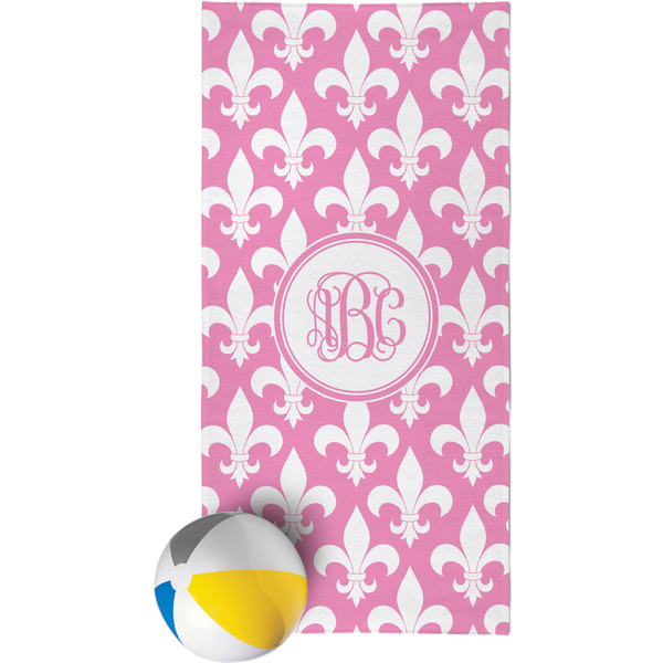 Custom Fleur De Lis Beach Towel (Personalized)