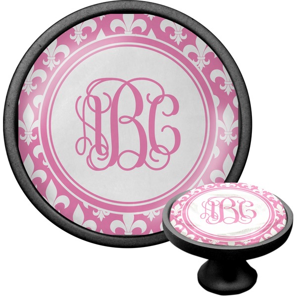 Custom Fleur De Lis Cabinet Knob (Black) (Personalized)