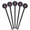 Fleur De Lis Black Plastic 7" Stir Stick - Round - Fan View