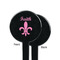 Fleur De Lis Black Plastic 7" Stir Stick - Single Sided - Round - Front & Back