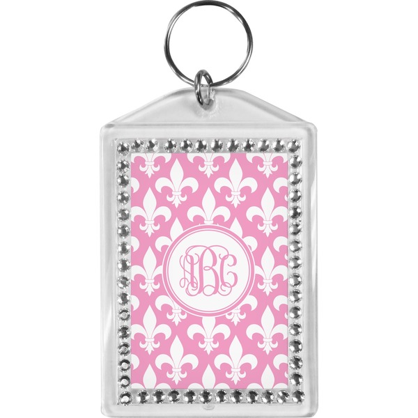 Custom Fleur De Lis Bling Keychain (Personalized)