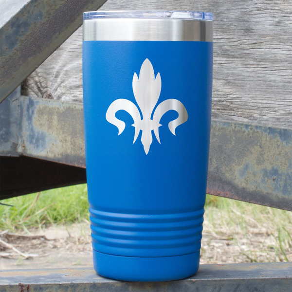 Custom Fleur De Lis 20 oz Stainless Steel Tumbler - Royal Blue - Single Sided