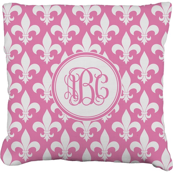 Custom Fleur De Lis Faux-Linen Throw Pillow 16" (Personalized)