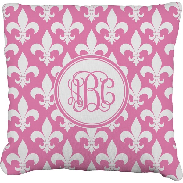 Custom Fleur De Lis Faux-Linen Throw Pillow 18" (Personalized)