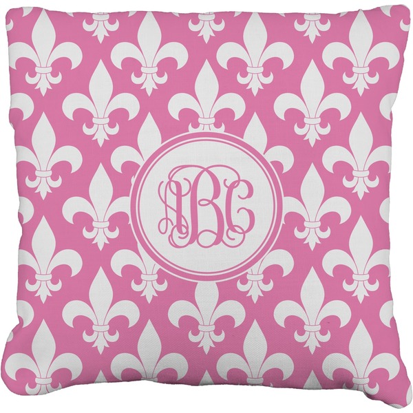 Custom Fleur De Lis Faux-Linen Throw Pillow 20" (Personalized)
