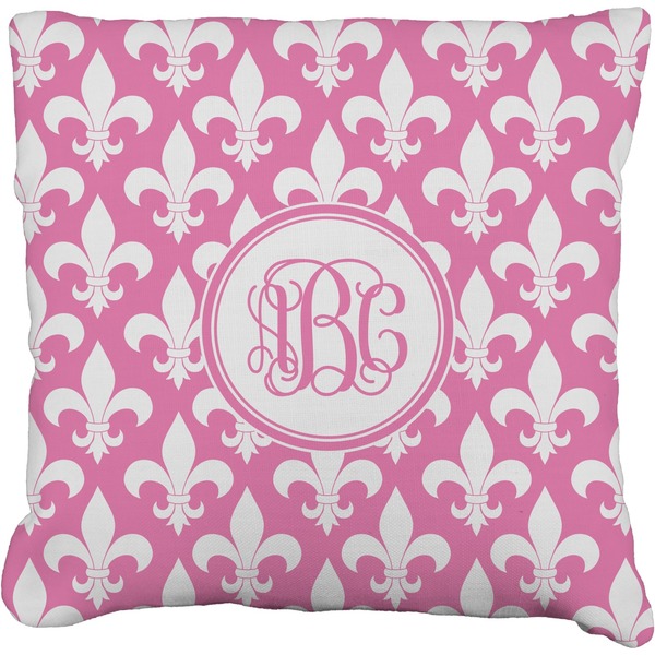 Custom Fleur De Lis Faux-Linen Throw Pillow 26" (Personalized)