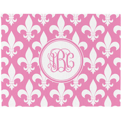 Fleur De Lis Woven Fabric Placemat - Twill w/ Monogram