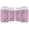 Fleur De Lis Can Cooler (12 oz) - Set of 4 w/ Monogram