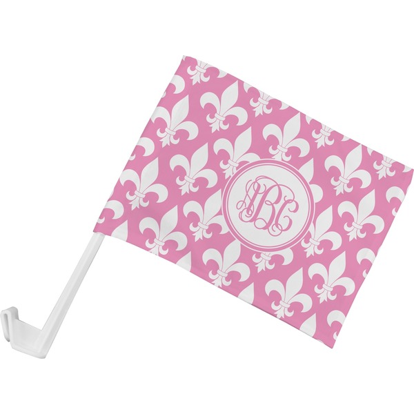 Custom Fleur De Lis Car Flag - Small w/ Monogram