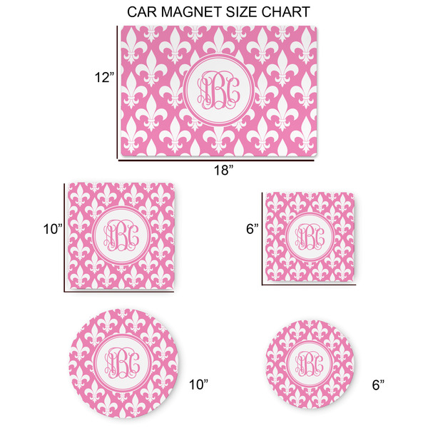 Fleur De Lis Car Magnets - SIZE CHART