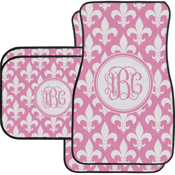 Pink Fleur De Lis Custom Car Floor Mats (Back Seat)