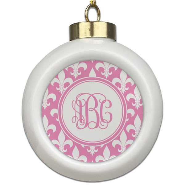 Custom Fleur De Lis Ceramic Ball Ornament (Personalized)