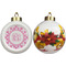 Fleur De Lis Ceramic Christmas Ornament - Poinsettias (APPROVAL)