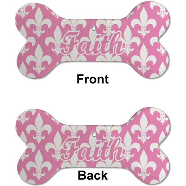 Fleur De Lis Ceramic Flat Ornament - Bone Front & Back (APPROVAL)