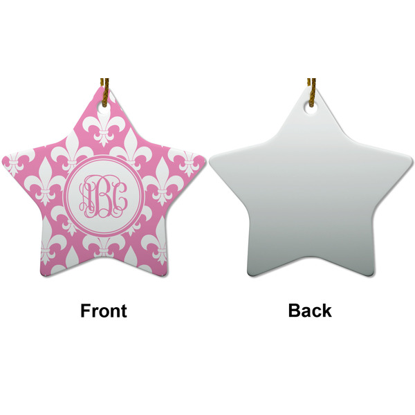 Fleur De Lis Ceramic Flat Ornament - Star Front & Back (APPROVAL)
