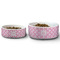 Fleur De Lis Ceramic Dog Bowls - Size Comparison
