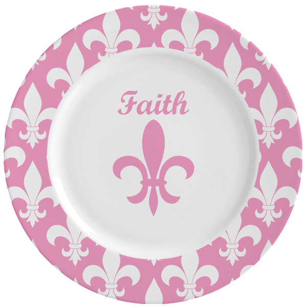 Custom Fleur De Lis Ceramic Dinner Plates (Set of 4) (Personalized)