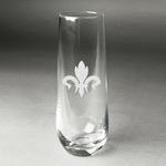 Fleur De Lis Champagne Flute - Stemless Engraved