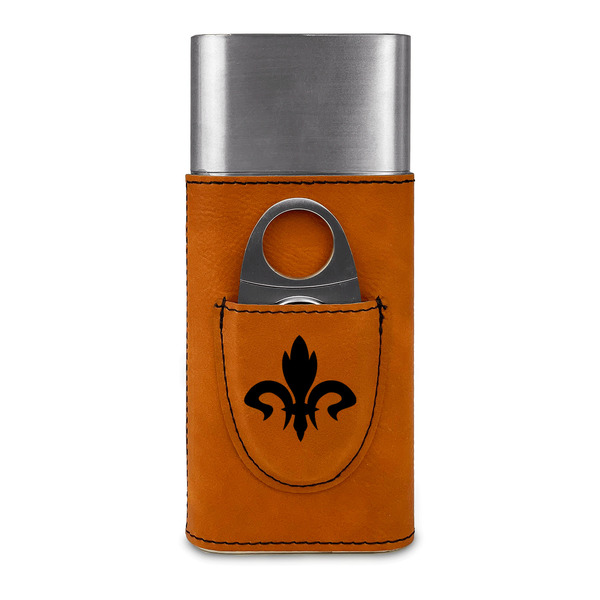 Fleur De Lis Cigar Case with Cutter - FRONT
