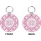 Pink Fleur De Lis Circle Keychain (Front + Back)