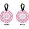 Pink Fleur De Lis Circle Luggage Tag (Front + Back)