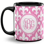 Fleur De Lis 11 Oz Coffee Mug - Black (Personalized)