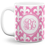 Fleur De Lis 11 Oz Coffee Mug - White (Personalized)