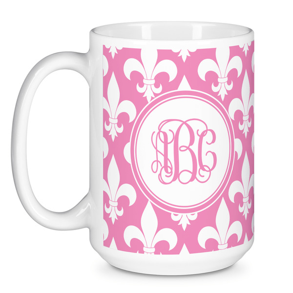 Fleur De Lis Coffee Mug - 15 oz - White