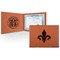 Fleur De Lis Cognac Leatherette Diploma / Certificate Holders - Front and Inside - Main