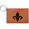 Fleur De Lis Cognac Leatherette Keychain ID Holders - Front Credit Card