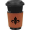 Fleur De Lis Cognac Leatherette Mug Sleeve - Front