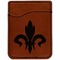 Fleur De Lis Cognac Leatherette Phone Wallet close up