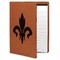 Fleur De Lis Cognac Leatherette Portfolios with Notepad - Large - Main