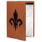 Fleur De Lis Cognac Leatherette Portfolios with Notepad - Small - Main
