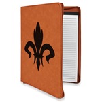 Fleur De Lis Leatherette Zipper Portfolio with Notepad - Single Sided