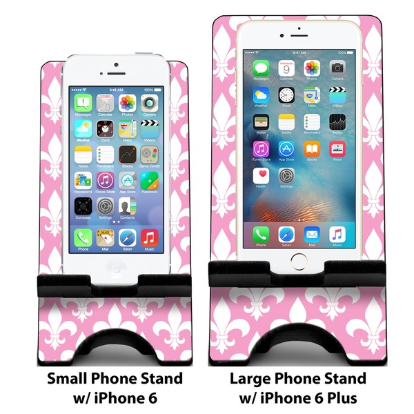 Fleur De Lis Compare Phone Stand Sizes - with iPhones