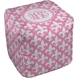 Fleur De Lis Cube Pouf Ottoman (Personalized)