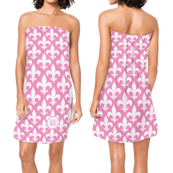 Fleur De Lis Custom Bath Wrap - Front & Back View