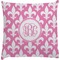 Pink Fleur De Lis Decorative Pillow Case (Personalized)