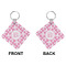 Pink Fleur De Lis Diamond Keychain (Front + Back)