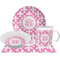 Pink Fleur De Lis Dinner Set - 4 Pc (Personalized)