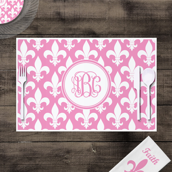 Fleur De Lis Disposable Paper Placemat - In Context