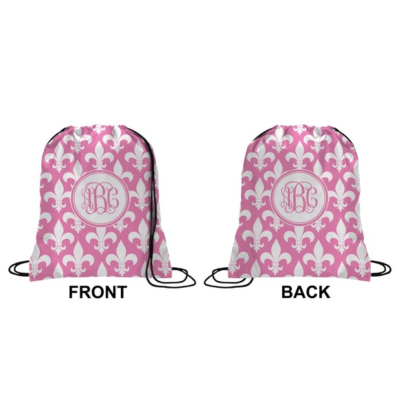 Pink Fleur De Lis Drawstring Backpack