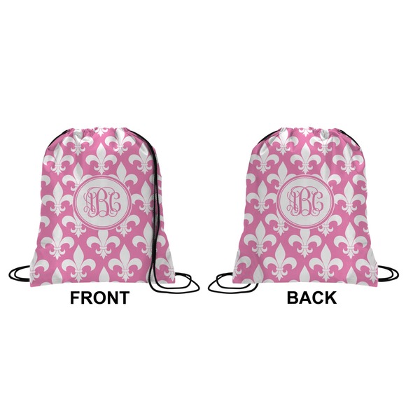 Fleur De Lis Drawstring Backpack Front & Back Small
